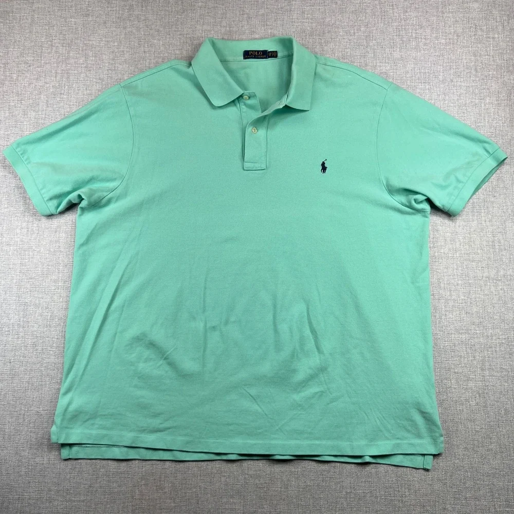 Polo Ralph Lauren Polo Shirt Short Sleeve Men 2XB Mint Green Classic Preppy Pony